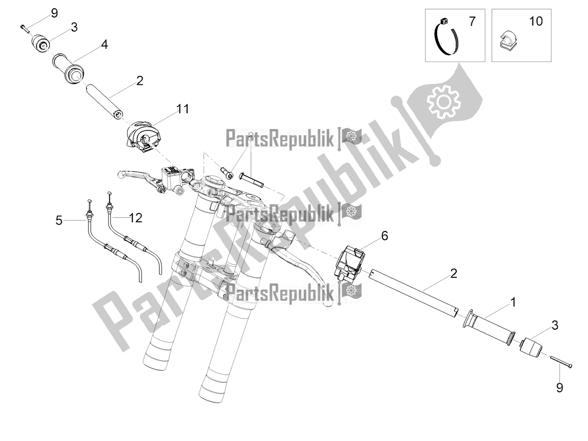 Todas as partes de Guiador - Controles do Aprilia RS 125 4T ABS Replica Apac 2021