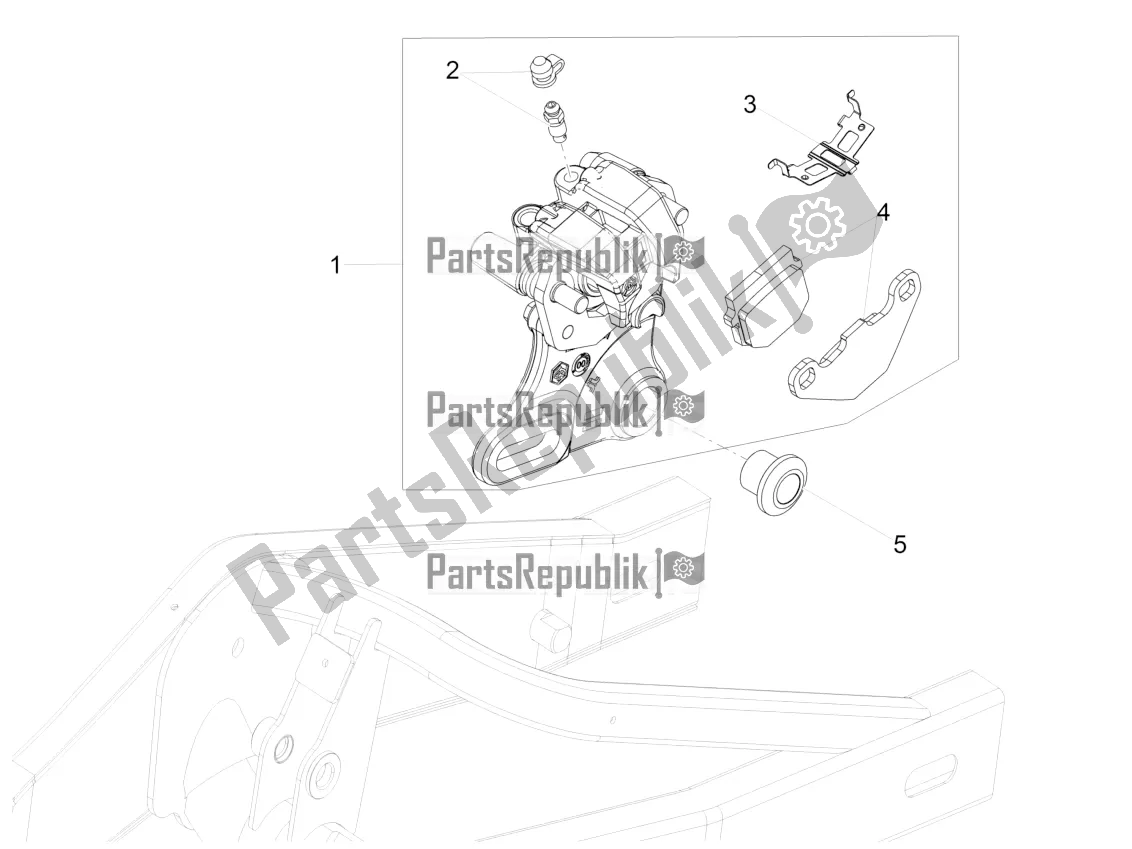 All parts for the Rear Brake Caliper of the Aprilia RS 125 4T ABS Replica Apac 2021