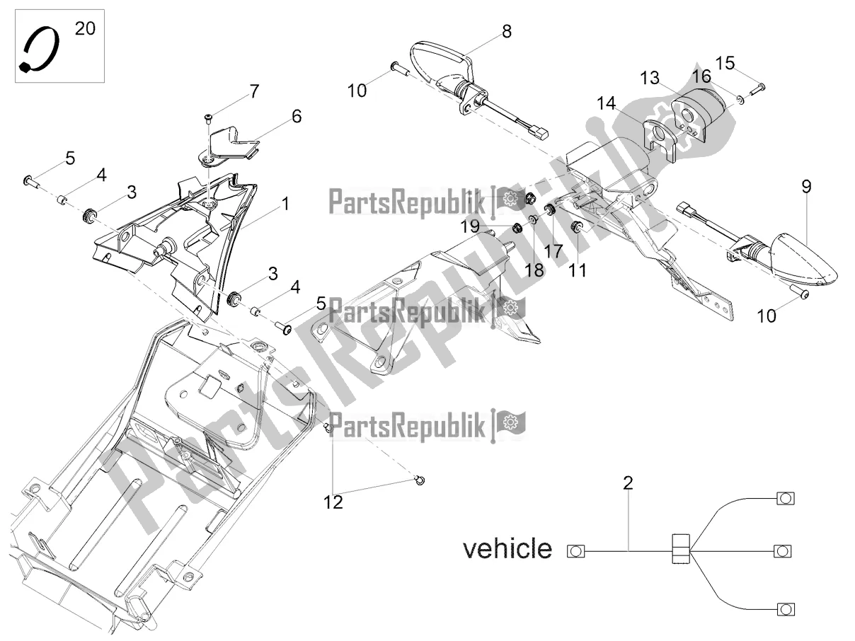 Todas as partes de Luzes Traseiras do Aprilia RS 125 4T ABS Replica Apac 2021