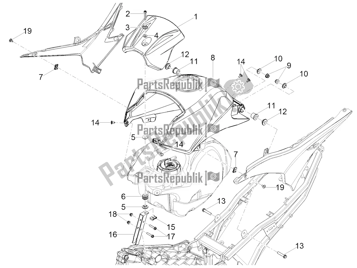 Tutte le parti per il Coperchio Del Serbatoio del Aprilia RS 125 4T ABS Replica Apac 2021