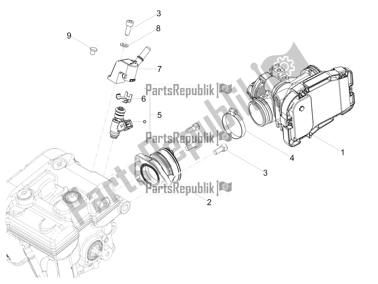 Alle onderdelen voor de Gasklephuis van de Aprilia RS 125 4T ABS Replica Apac 2021