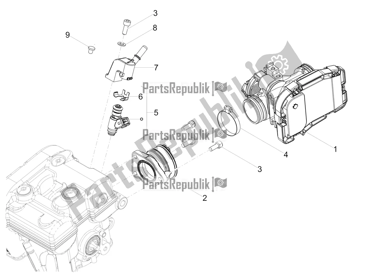 All parts for the Throttle Body of the Aprilia RS 125 4T ABS Replica Apac 2021