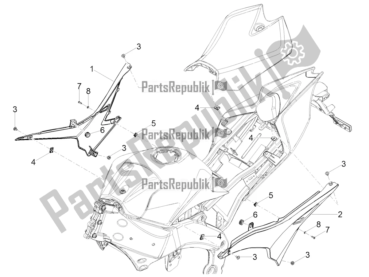 All parts for the Central Body of the Aprilia RS 125 4T ABS Replica Apac 2022