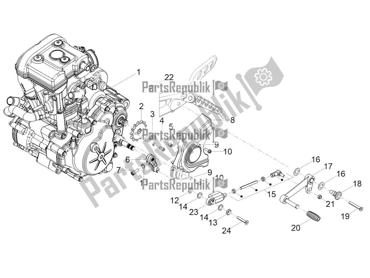All parts for the Engine-completing Part-lever of the Aprilia RS 125 4T ABS Replica Apac 2022