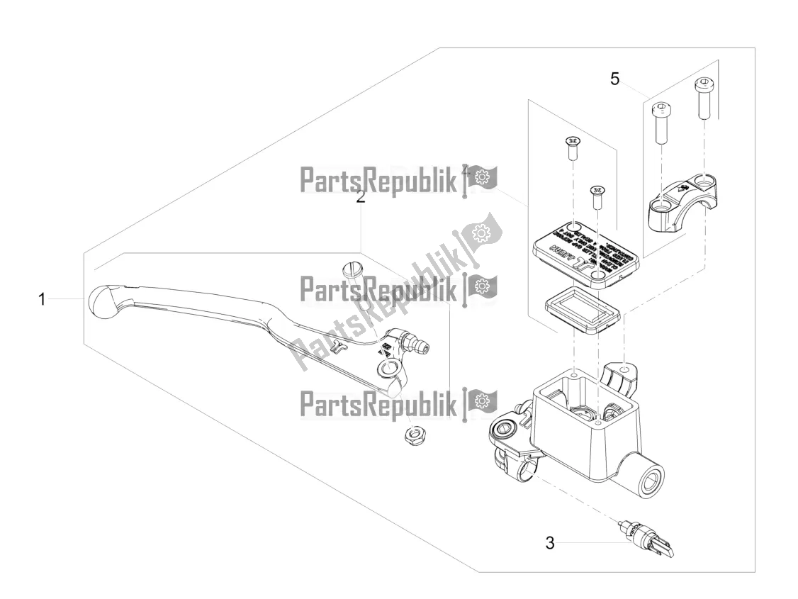 Alle onderdelen voor de Voorste Hoofdcilinder van de Aprilia RS 125 4T ABS Replica Apac 2022