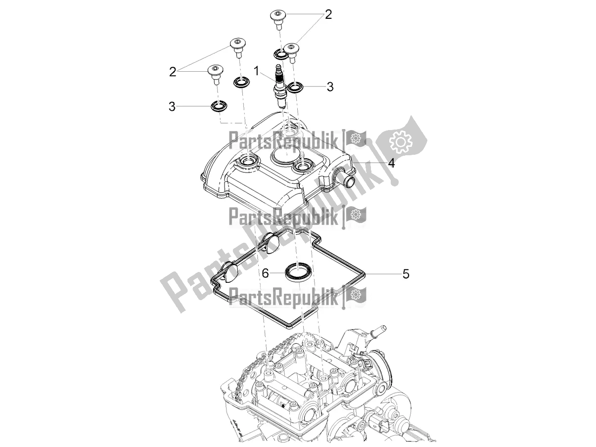 All parts for the Head Cover of the Aprilia RS 125 4T ABS Replica Apac 2022