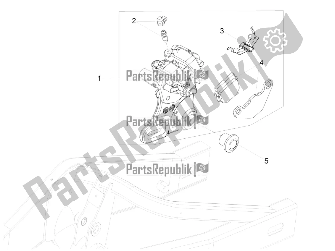 All parts for the Rear Brake Caliper of the Aprilia RS 125 4T ABS Replica Apac 2022