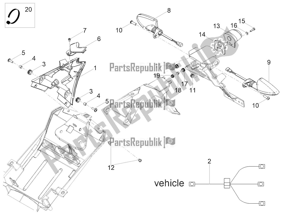 Todas as partes de Luzes Traseiras do Aprilia RS 125 4T ABS Replica Apac 2022