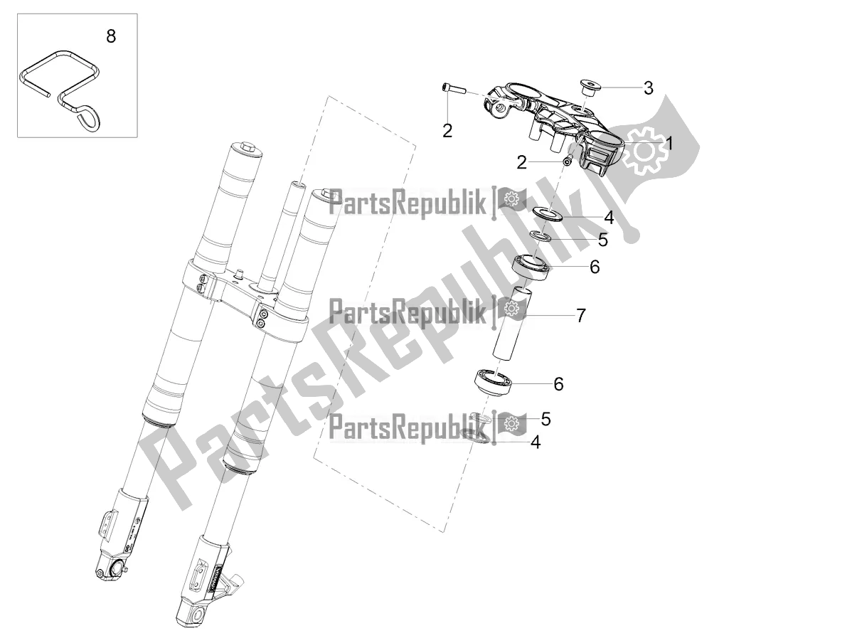 Alle onderdelen voor de Sturen van de Aprilia RS 125 4T ABS Replica Apac 2022