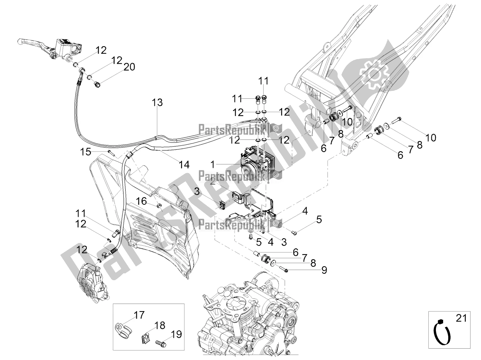 Tutte le parti per il Sistema Frenante Abs del Aprilia RS 125 Replica 4T 2017