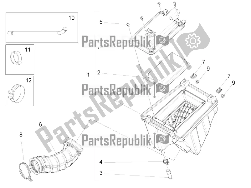 All parts for the Air Box of the Aprilia RS 125 Replica 4T 2017