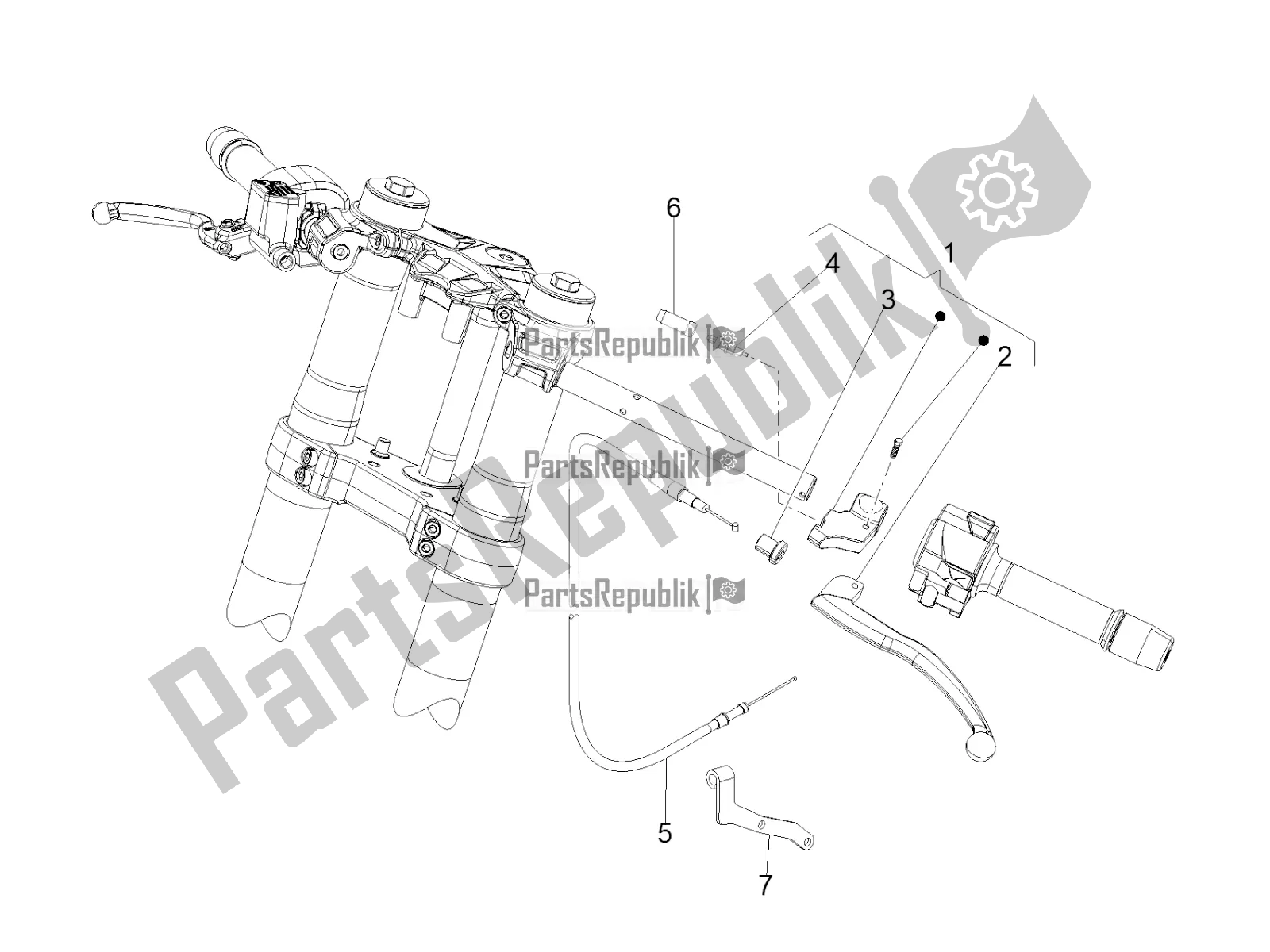 Todas as partes de Controle De Embreagem do Aprilia RS 125 Replica 4T 2017