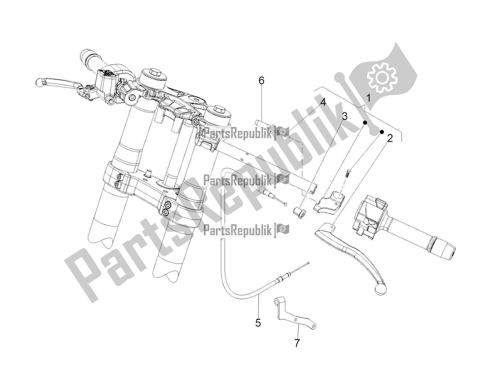 Alle onderdelen voor de Koppeling Controle van de Aprilia RS 125 Replica 4T 2018