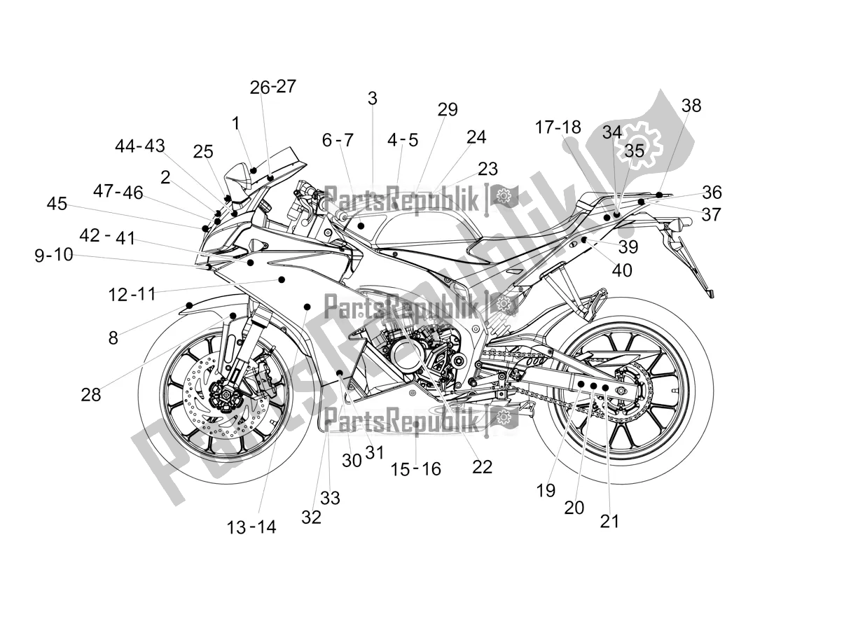 Alle onderdelen voor de Sticker van de Aprilia RS 125 Replica 4T 2018