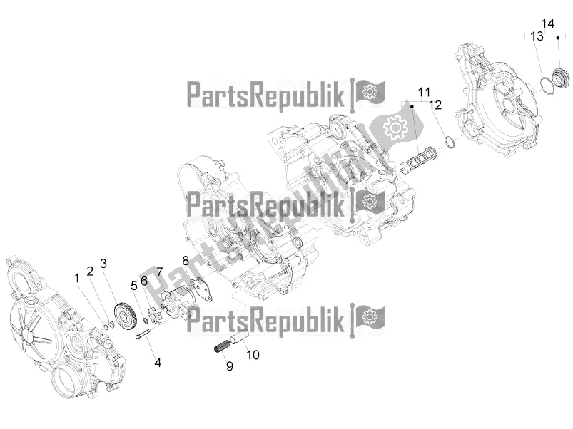 All parts for the Oil Pump of the Aprilia RS 125 Replica 4T 2018