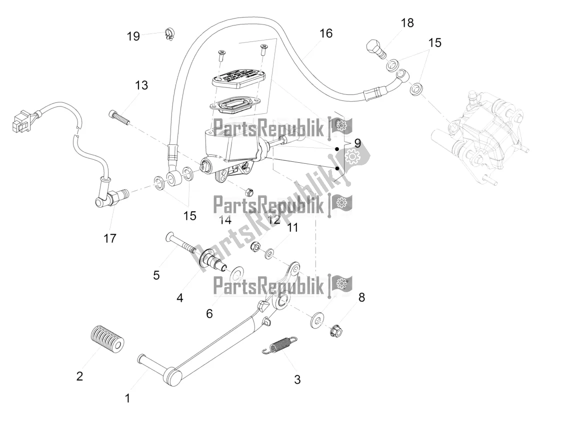 Toutes les pièces pour le Maître-cylindre Arrière du Aprilia RS 125 Replica 4T 2018