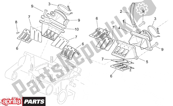 Alle onderdelen voor de Carburettor Flange van de Aprilia RS 380 250 1995 - 1997
