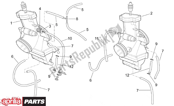 All parts for the Carburettor I of the Aprilia RS 380 250 1995 - 1997