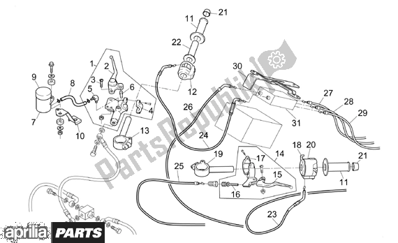 Alle onderdelen voor de Controls van de Aprilia RS 380 250 1995 - 1997