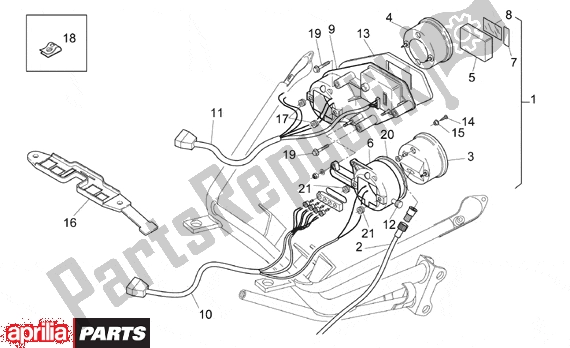 All parts for the Dashboard of the Aprilia RS 380 250 1995 - 1997
