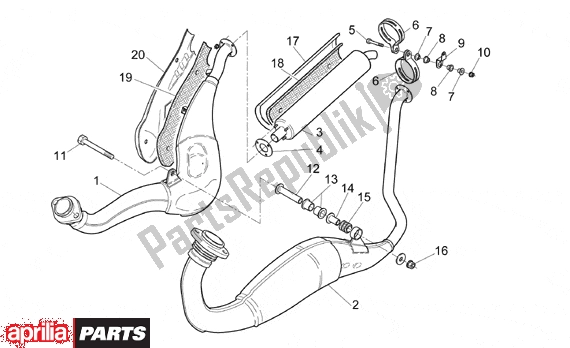 Todas as partes de Exhaust Pipe do Aprilia RS 380 250 1995 - 1997