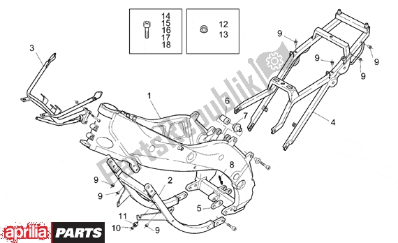 Todas as partes de Frame do Aprilia RS 380 250 1995 - 1997