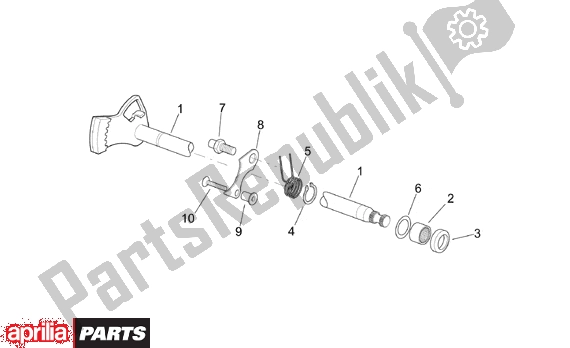 All parts for the Gear Control Assembly I of the Aprilia RS 380 250 1995 - 1997
