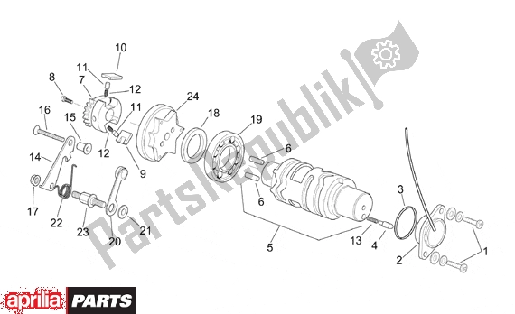 Toutes les pièces pour le Gear Control Assembly Ii du Aprilia RS 380 250 1995 - 1997