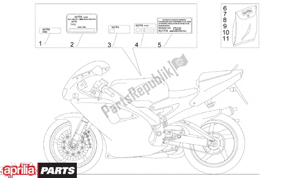 Alle Teile für das Plate Set And Decal des Aprilia RS 380 250 1995 - 1997