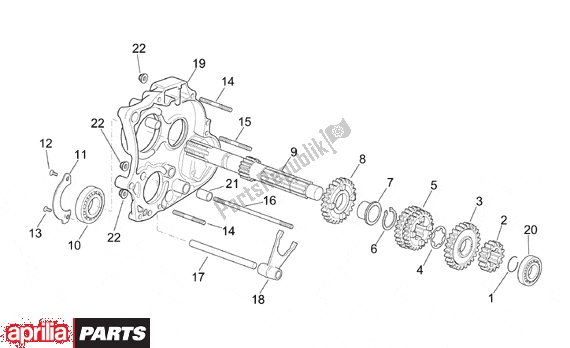 Toutes les pièces pour le Primary Gear Shaft du Aprilia RS 380 250 1995 - 1997