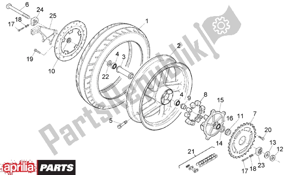 Todas as partes de Rear Wheel do Aprilia RS 380 250 1995 - 1997