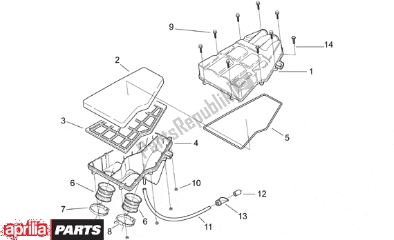 Todas as partes de Air Box do Aprilia RS 381 250 1998 - 2001