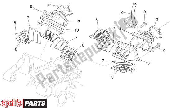 Alle onderdelen voor de Carburettor Flange van de Aprilia RS 381 250 1998 - 2001