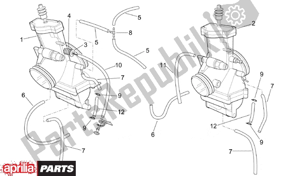 Alle onderdelen voor de Carburettor I van de Aprilia RS 381 250 1998 - 2001