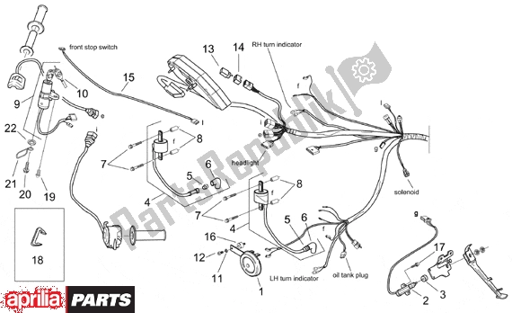 All parts for the Electrical System I of the Aprilia RS 381 250 1998 - 2001