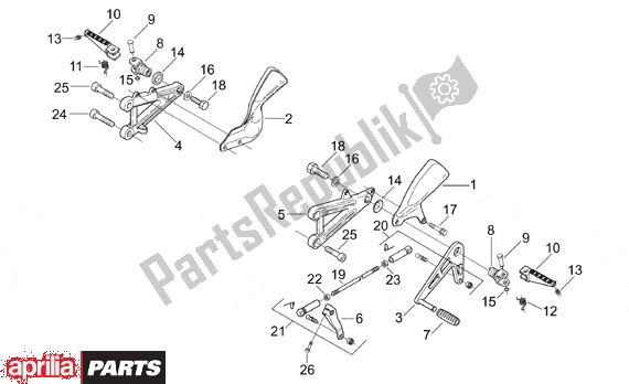 Todas las partes para Front Footrests de Aprilia RS 381 250 1998 - 2001