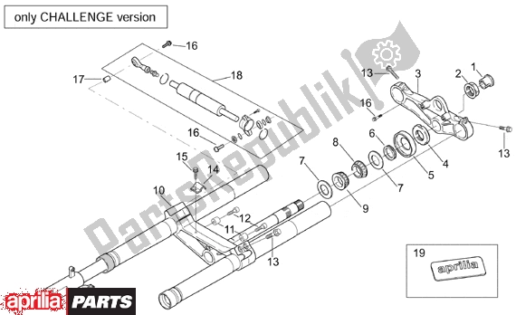 All parts for the Front Fork Challenge Version of the Aprilia RS 381 250 1998 - 2001