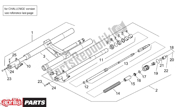 Alle onderdelen voor de Front Fork Ii van de Aprilia RS 381 250 1998 - 2001