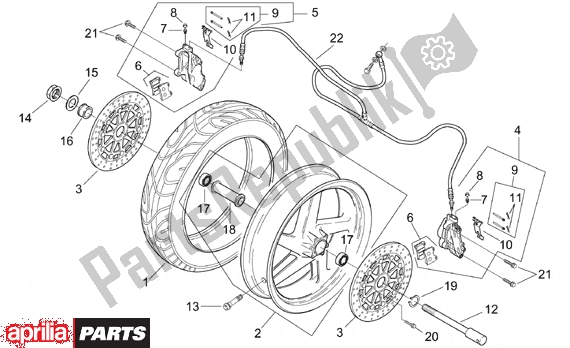 Todas las partes para Front Wheel de Aprilia RS 381 250 1998 - 2001