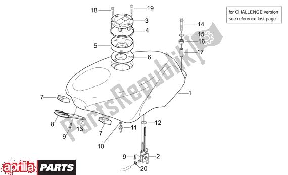 All parts for the Fuel Tank of the Aprilia RS 381 250 1998 - 2001