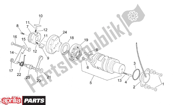All parts for the Gear Control Assembly Ii of the Aprilia RS 381 250 1998 - 2001