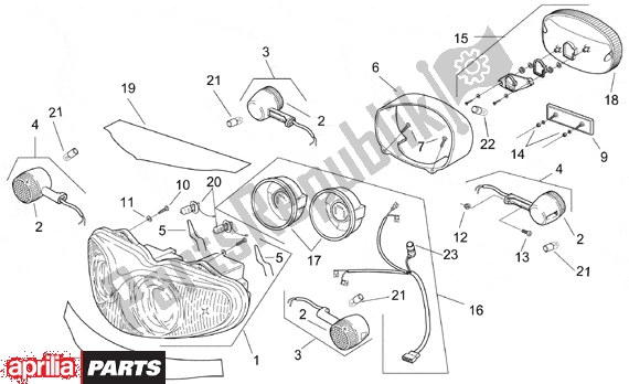 Wszystkie części do Lights Aprilia RS 381 250 1998 - 2001