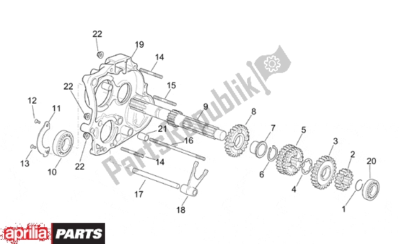 Wszystkie części do Primary Gear Shaft Aprilia RS 381 250 1998 - 2001