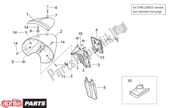 All parts for the Rear Body Ii of the Aprilia RS 381 250 1998 - 2001