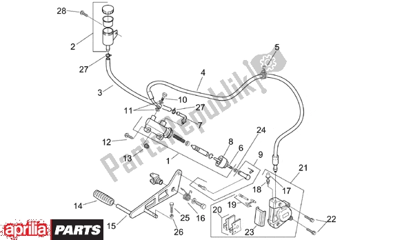 Wszystkie części do Rear Brake Pump Aprilia RS 381 250 1998 - 2001