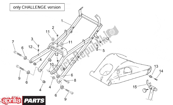 Wszystkie części do Saddel Supp Swing Arm Chall Vers Aprilia RS 381 250 1998 - 2001