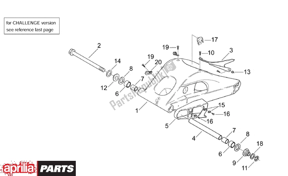 Toutes les pièces pour le Swing Arm du Aprilia RS 381 250 1998 - 2001