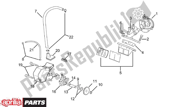 Alle onderdelen voor de Carburettor Oil Pump van de Aprilia RS 322 50 1996 - 1998