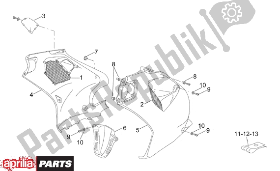 Alle onderdelen voor de Central Body I van de Aprilia RS 322 50 1996 - 1998