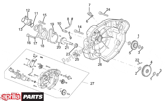 Alle onderdelen voor de Clutch Cover van de Aprilia RS 322 50 1996 - 1998